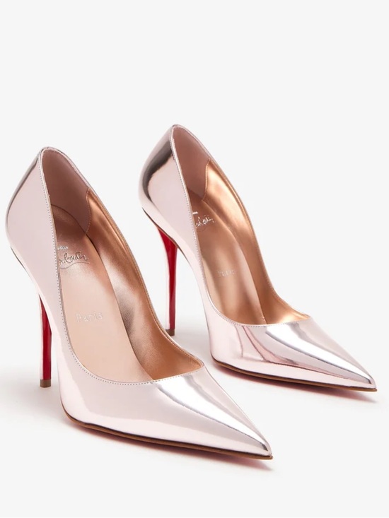 Christian Louboutin Shoes - Women's Metallic blush pink Christian Louboutin Miss Z 100